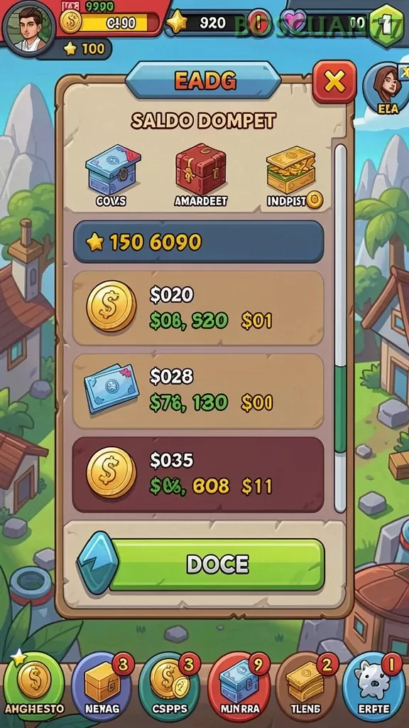 Cuplikan layar ASIA200 — menu navigasi